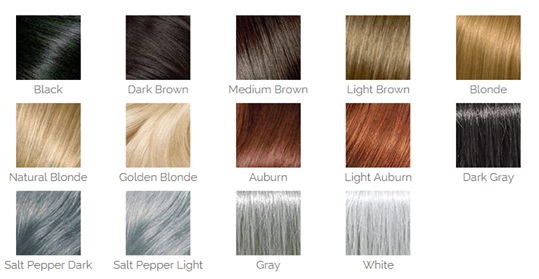 Hair Fiber Color Chart